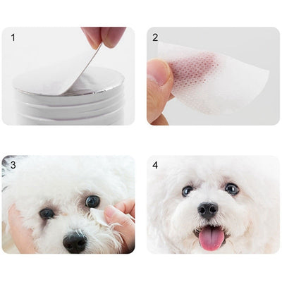 120 Pcs/bottle Pet Eye Wipes