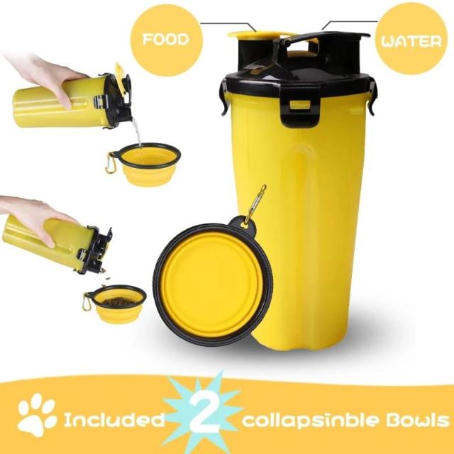 2 In 1 Pet Travel Water and Feed Bowl