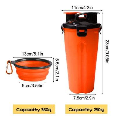 2 In 1 Pet Travel Water and Feed Bowl