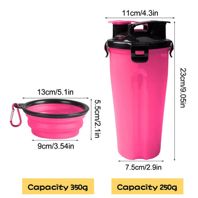2 In 1 Pet Travel Water and Feed Bowl