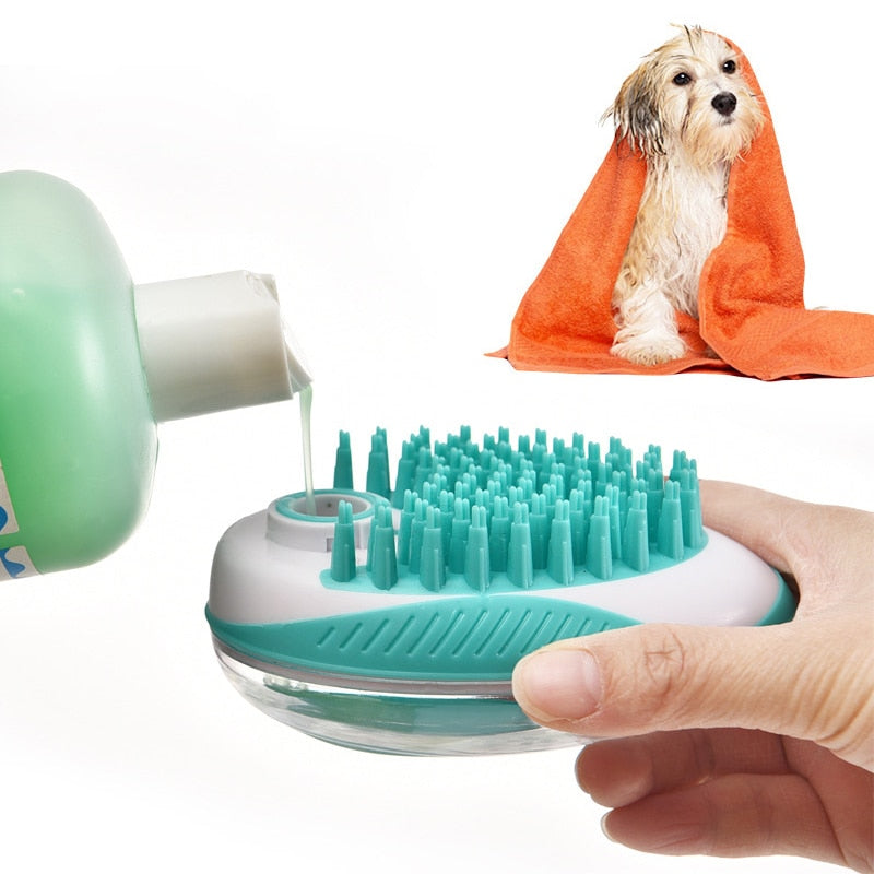 2 in 1 Pet Bath Brush Soft Silicone