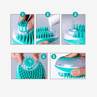 2 in 1 Pet Bath Brush Soft Silicone