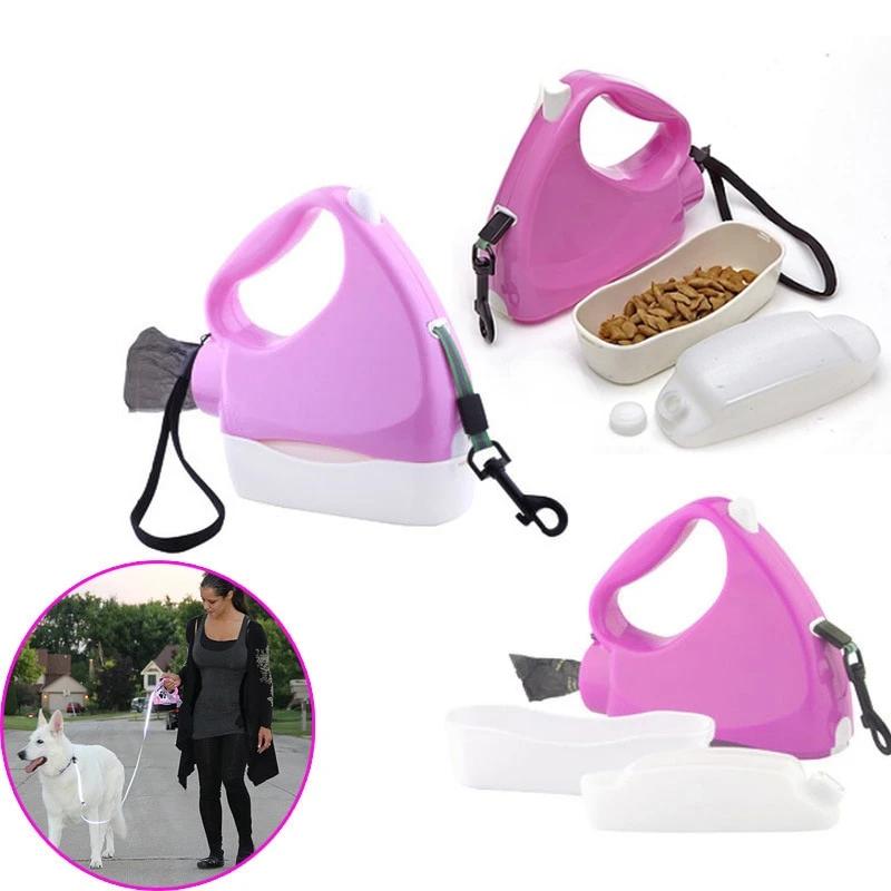 4 In 1 Retractable Multifunctional Dog Leash (Traction Rope + Garbage Bags + Water + Treats)
