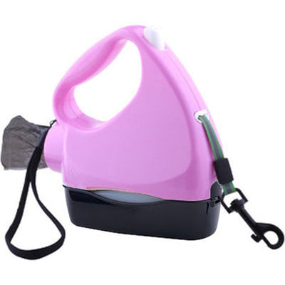4 In 1 Retractable Multifunctional Dog Leash (Traction Rope + Garbage Bags + Water + Treats)
