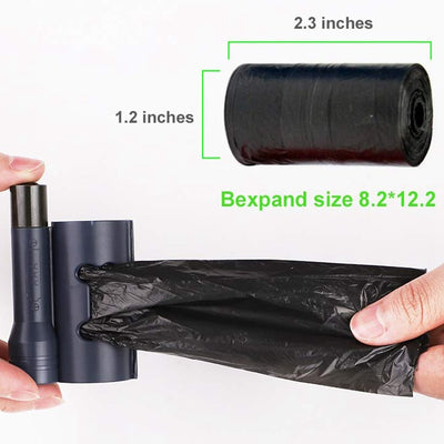 Dog Leash For Two with Flashlight and Poop Bag