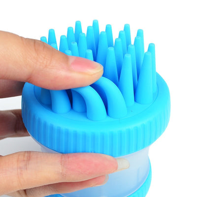 Silicone Pet Washing Brush with Shampoo Reservoir