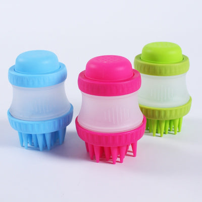 Silicone Pet Washing Brush with Shampoo Reservoir